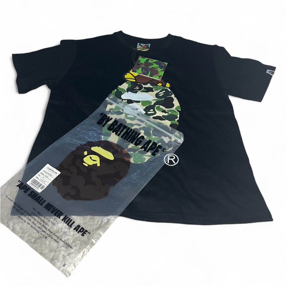 BAPE ABC Camo Milo On Big Ape Tee ‘Black/Green’  | Size Medium‼️ | Brand New‼️